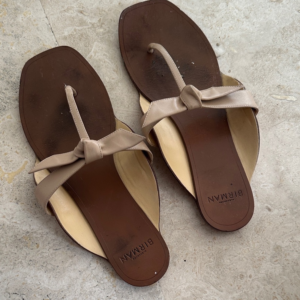 Alexandre Birman Taupe Knot Toe-Post Sandals for Women